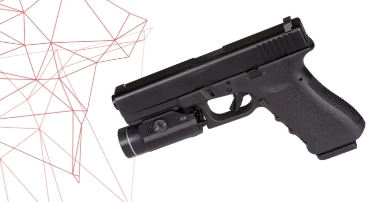 a glock hand gun with engravings